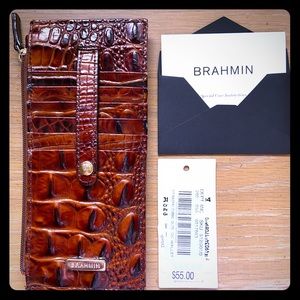 Brahmin Credit Card Wallet in Melbourne Pecan